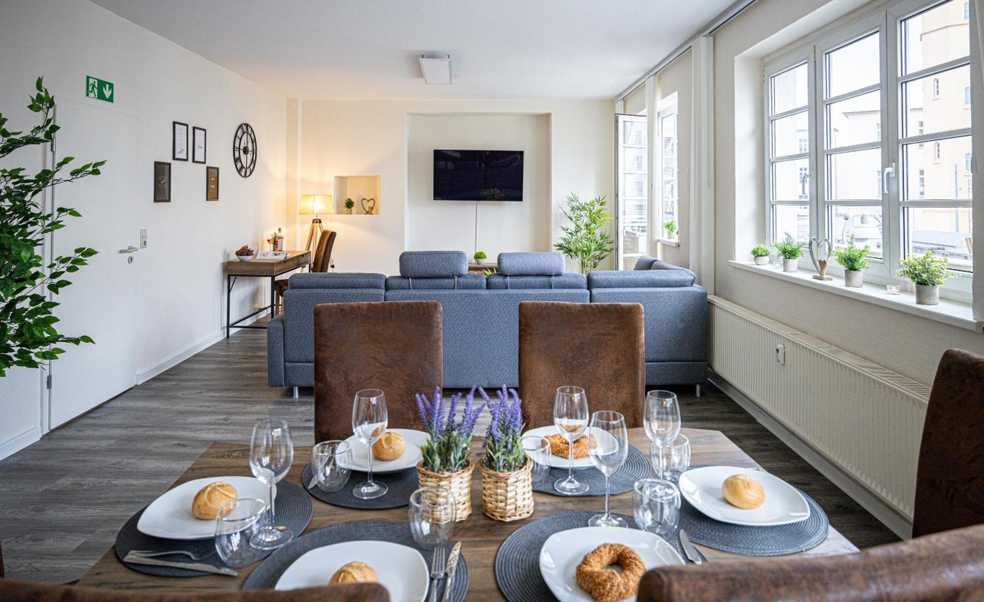 Luxus City Apartment Sauna Balkon Kueche Zentral